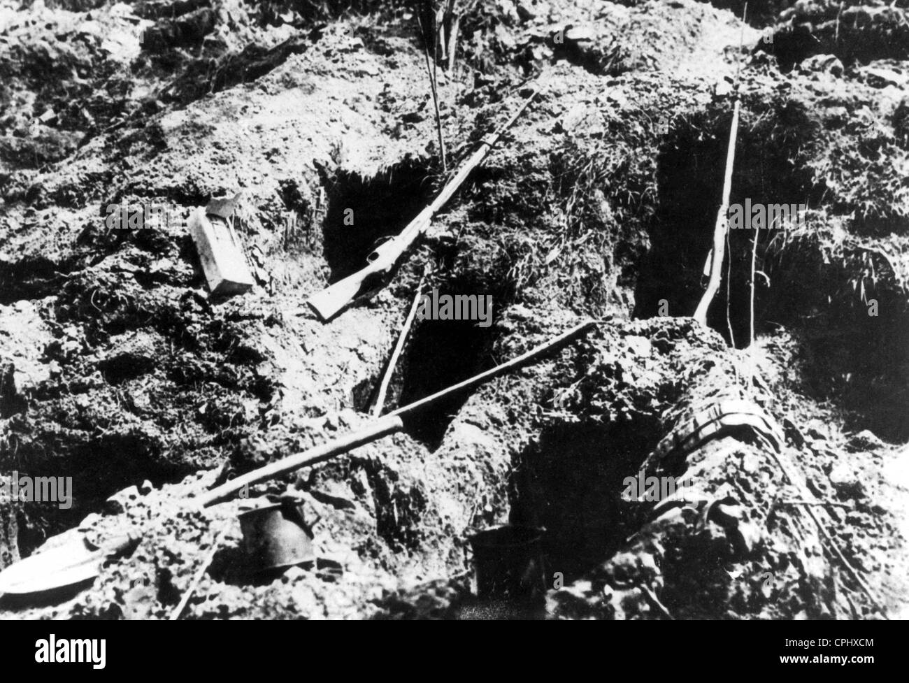 Attack on the steep banks of the Prut 1916 Stock Photo
