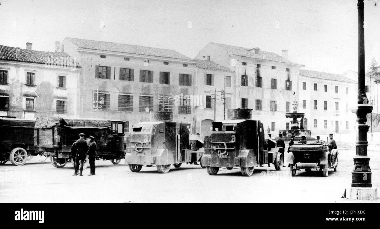 German tanks in Vittorio, 1917 Stock Photo