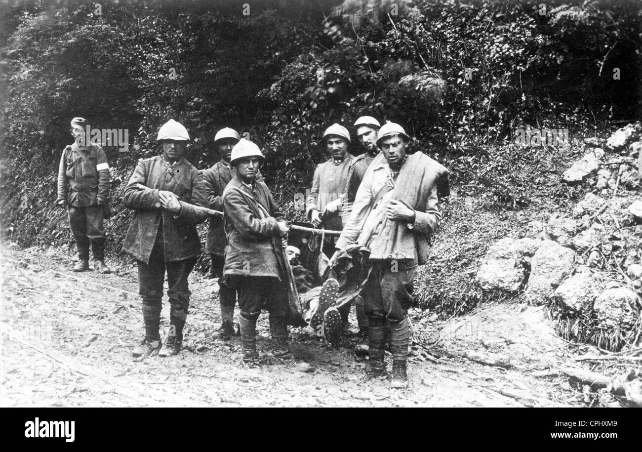 Italian prisoners on the Isonzo front, 1917 Stock Photo