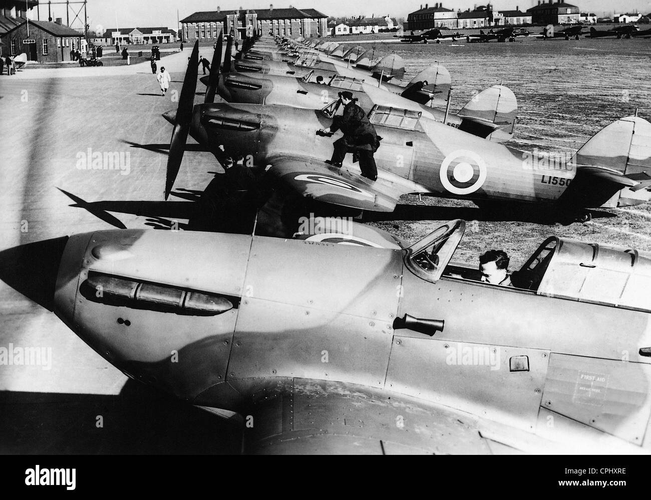 British fighter aircrafts Hawker 'Hurricane', 1940 Stock Photo