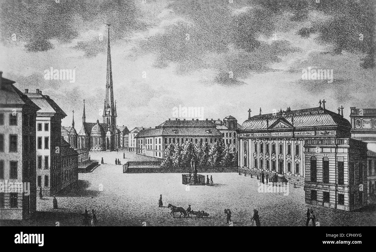 The Riddarhustorget in Stockholm, 1836 Stock Photo