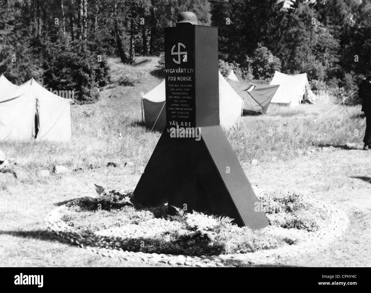 Memorial to fallen Norwegians of the Waffen-SS, 1943 Stock Photo