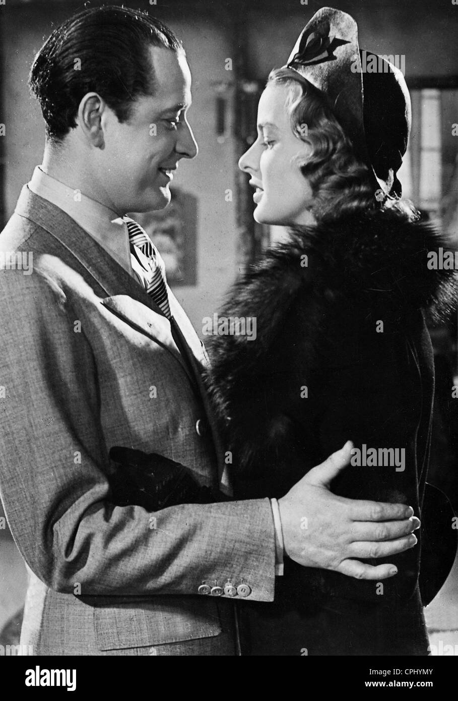 Hans Soehnker and Ingrid Bergman in 'The Four Companions', 1938 Stock Photo