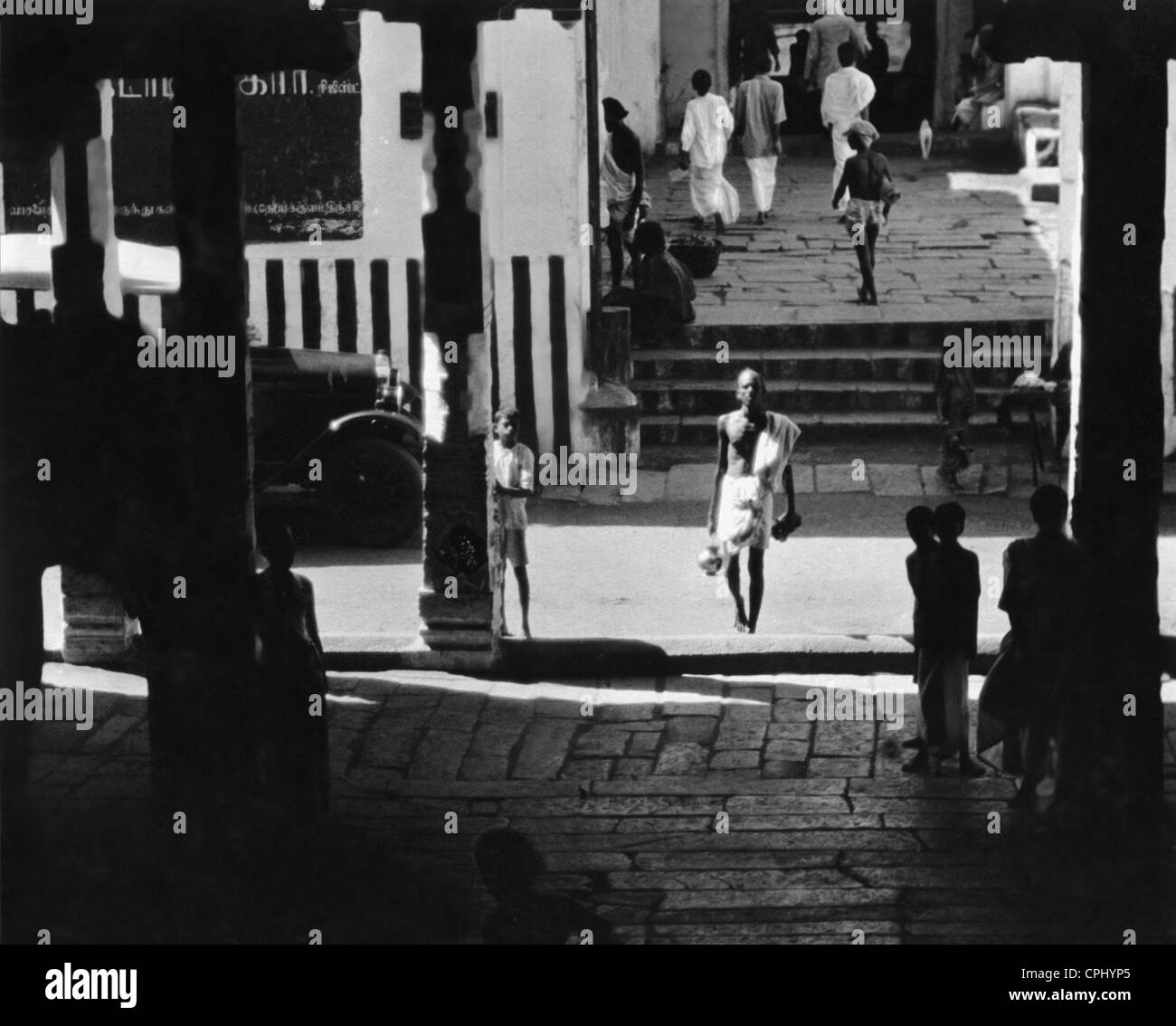 Street scene in Madras, 1937 Stock Photo