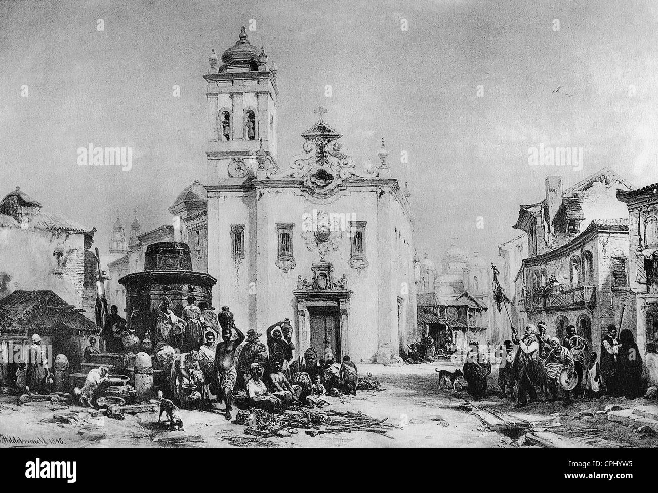 Procession in Rio de Janeiro, 1846 Stock Photo