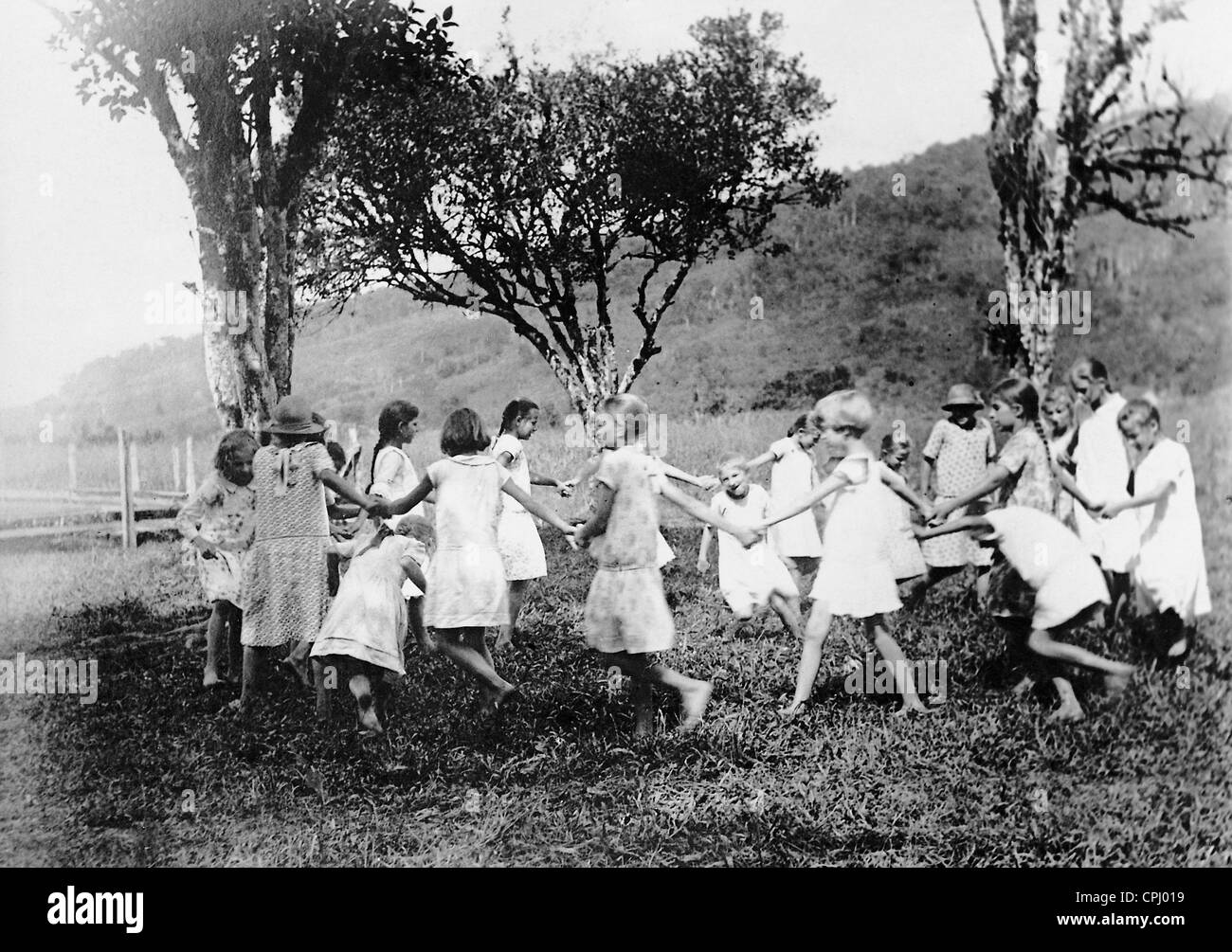 Children of German immigrants playing, 1930 Stock Photo