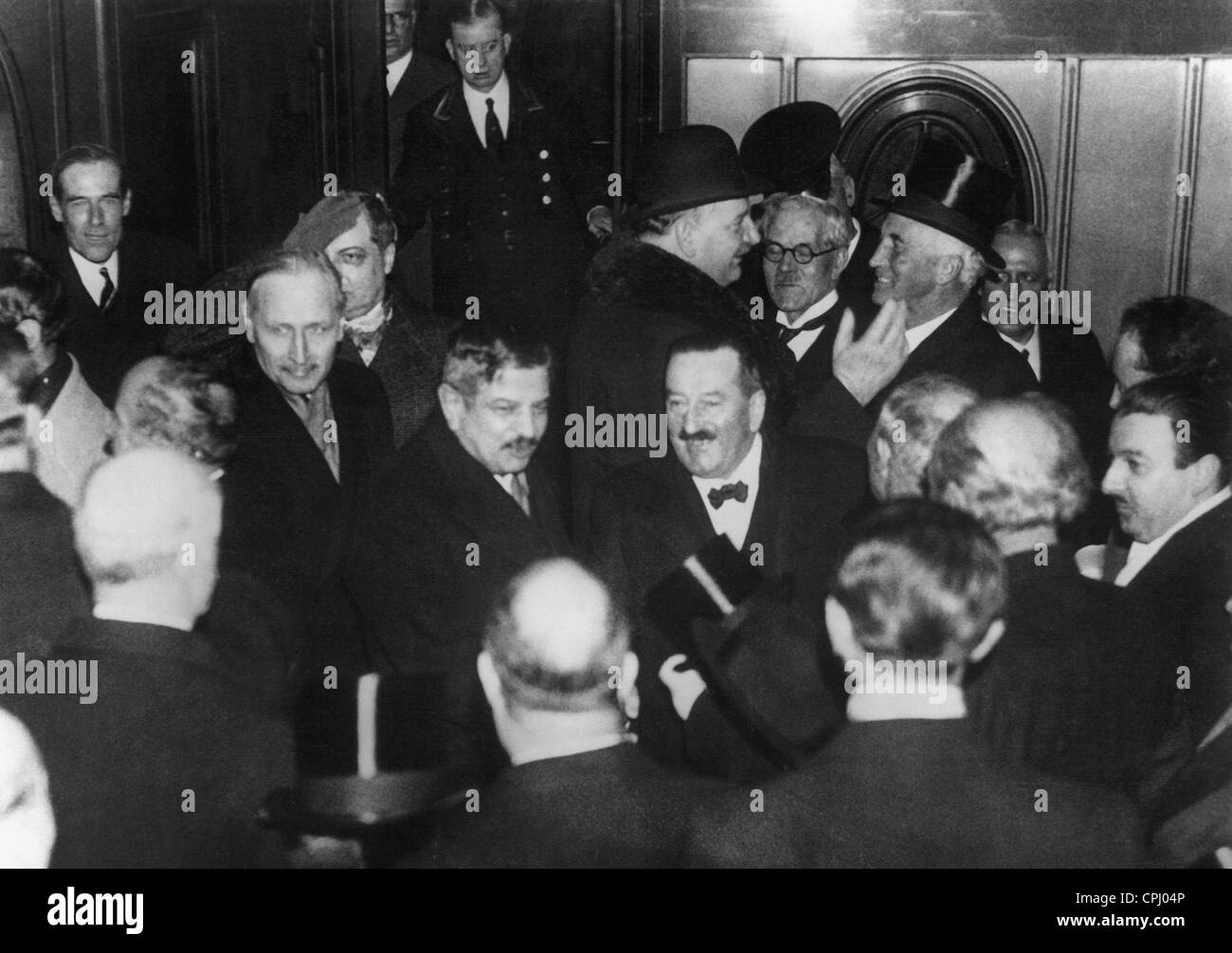 Pierre Etienne Flandin and Pierre Laval in London, 1935 Stock Photo