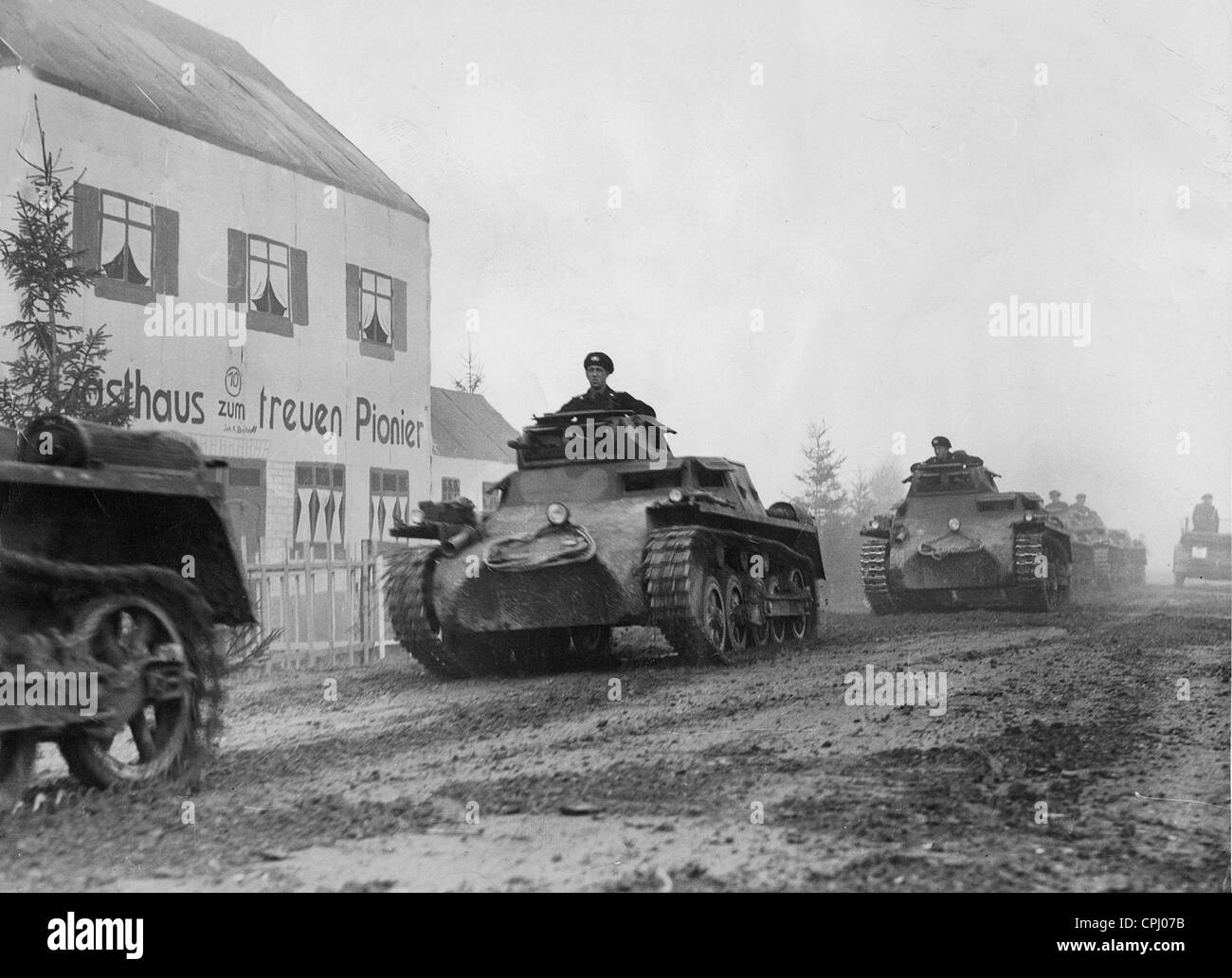 Panzer I tanks of the armed forces on maneuvers, 1935 Stock Photo
