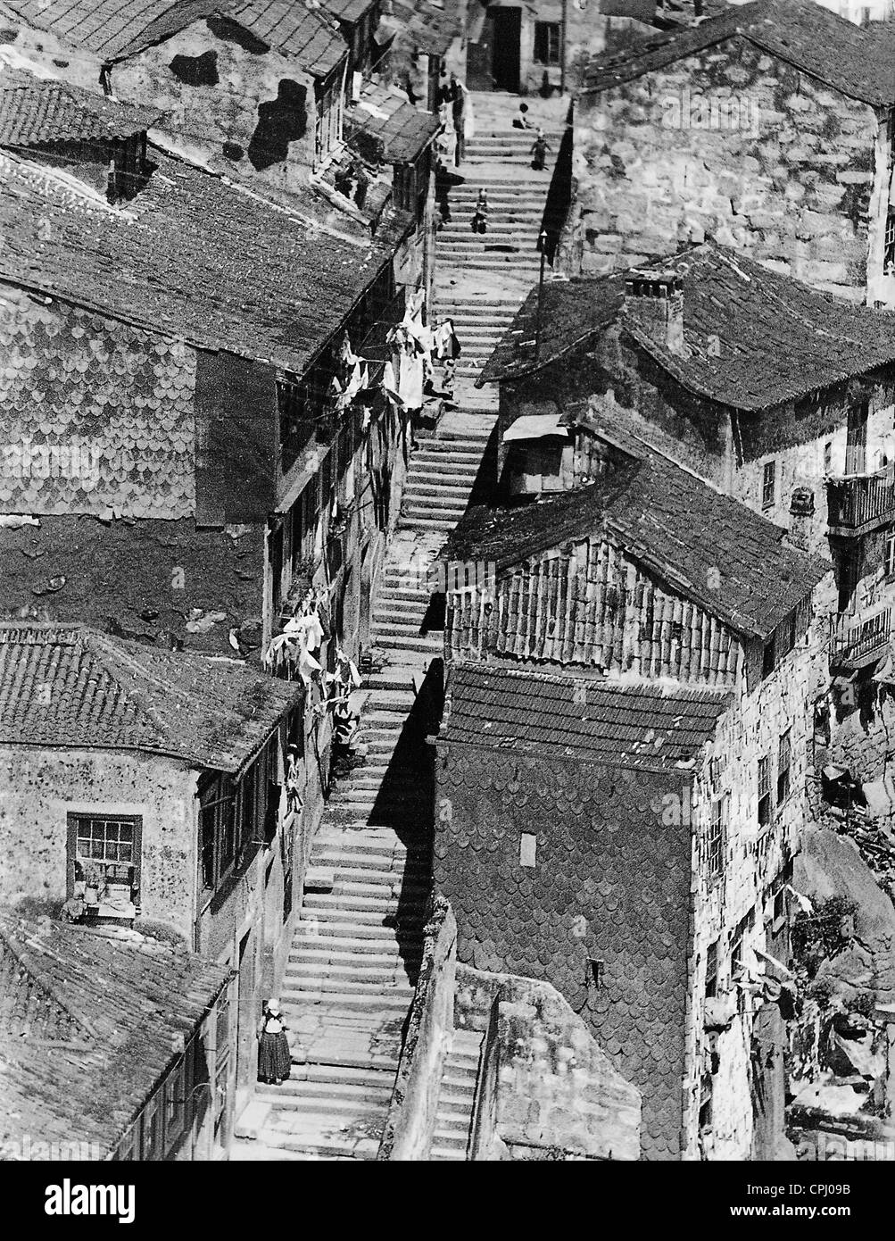 Stepped street in Porto Stock Photo