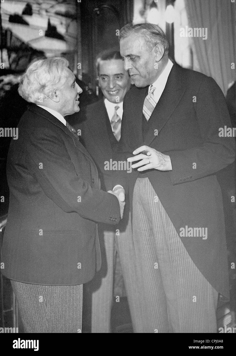 Joseph Paul-Boncour and Jose Maria Cantilo, 1938 Stock Photo