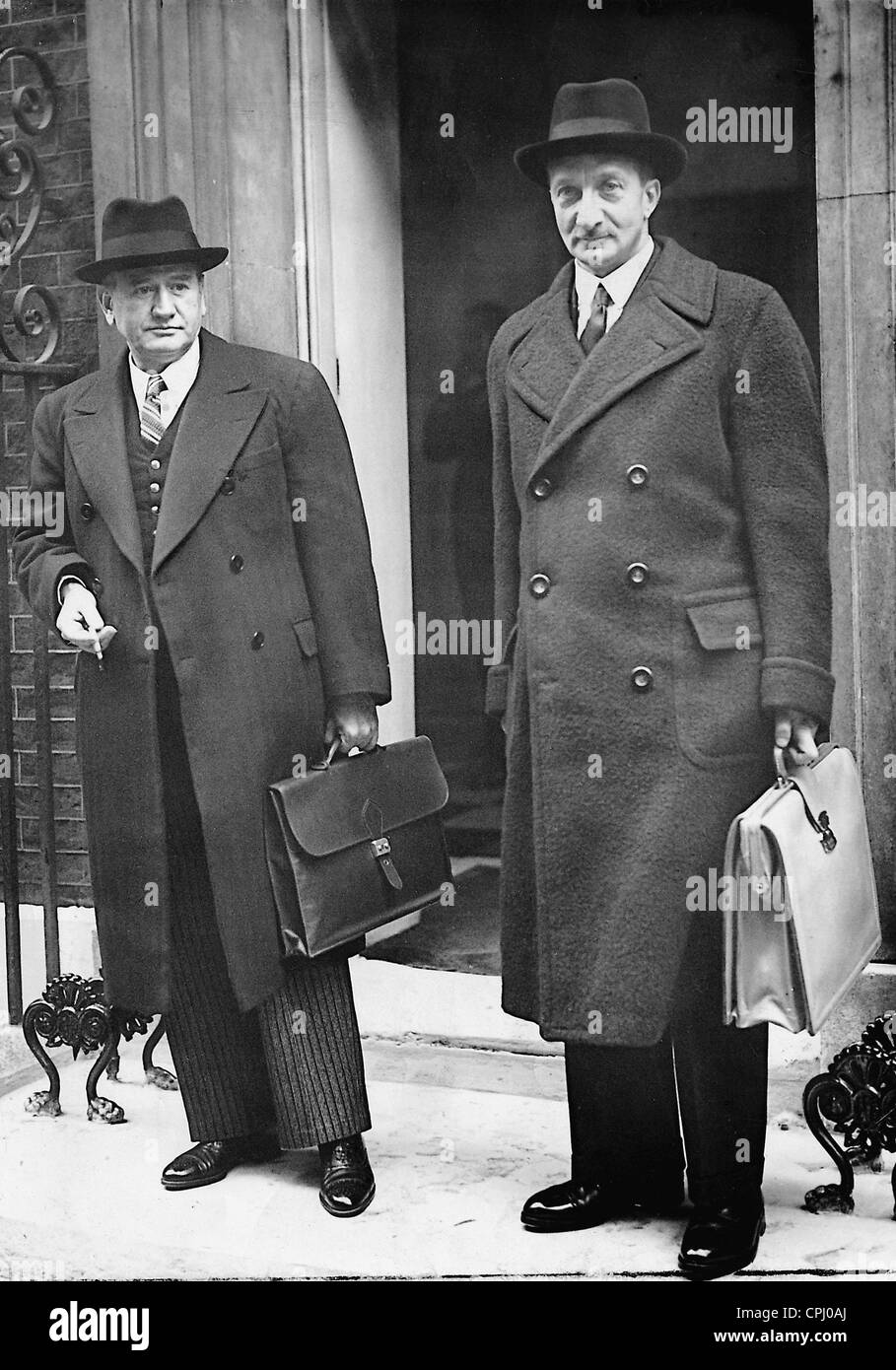 Edouard Daladier and George Bonnet in London, 1938 Stock Photo