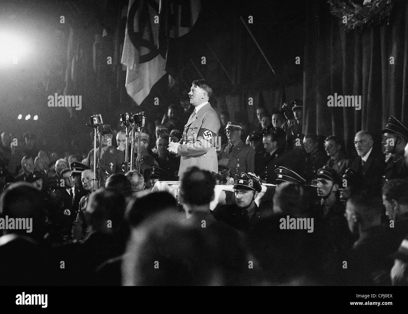 Adolf Hitler in the Buergerbraeukeller, 1934 Stock Photo