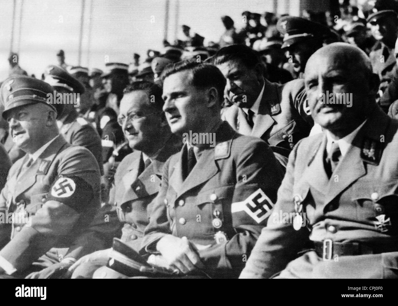 Julius Streicher, Baldur von Schirach, Konrad Henlein, Adolf Wagner at the party convention, 1938 Stock Photo