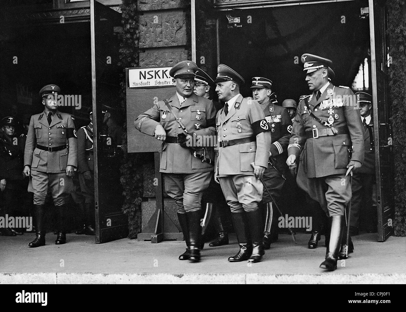 Hermann Goering, Julius Streicher, Wolf, Willy Liebel in Nuremberg, 1937 Stock Photo