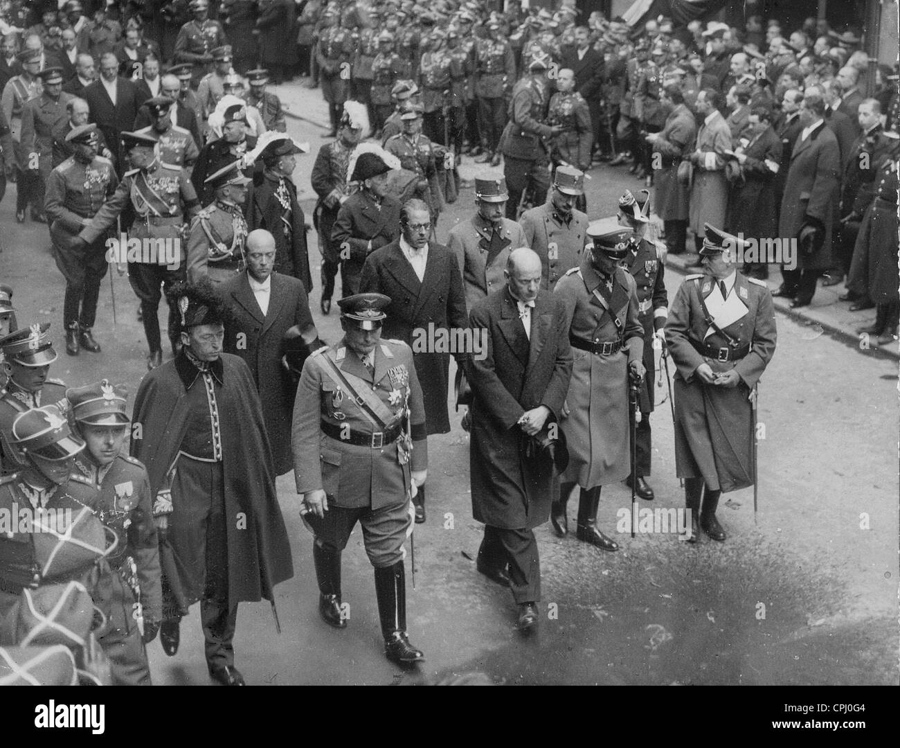 Guests at the funeral of Marshal Josef Pilsudski, 1935 Stock Photo