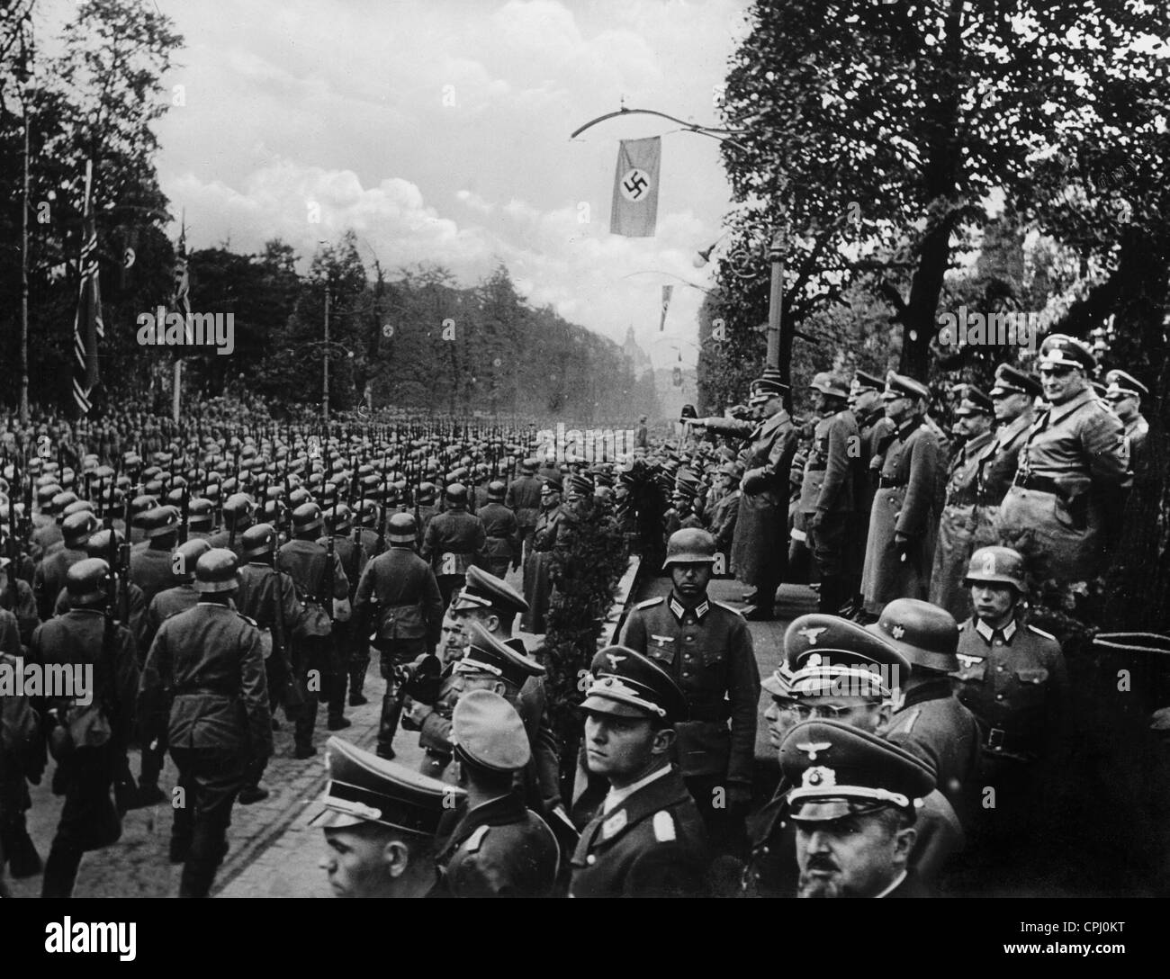 Adolf Hitler at a victory parade in Warsaw, 1939 Stock Photo