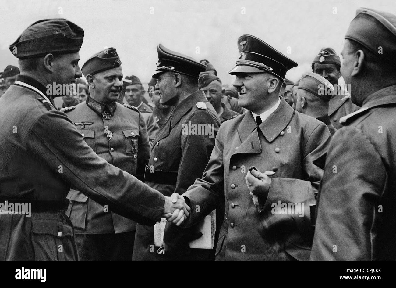 Adolf Hitler, Walter von Reichenau, Karl Bodenschatz, 1940 Stock Photo