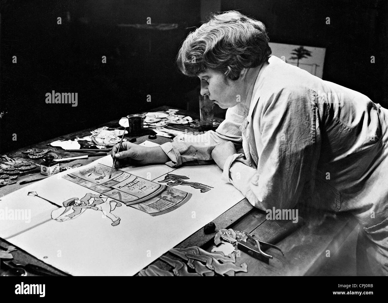 Production of a cartoon, 1929 Stock Photo