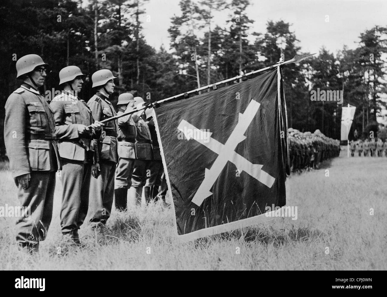 Swearing in ceremony of Walloon volunteers to the Waffen SS, 1941 Stock Photo