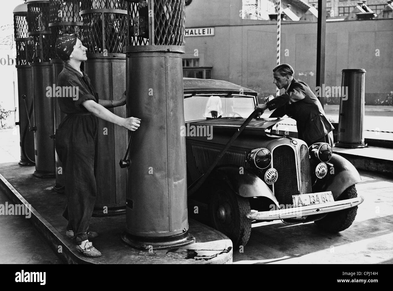 Gas station in Berlin, 1939 Stock Photo Alamy