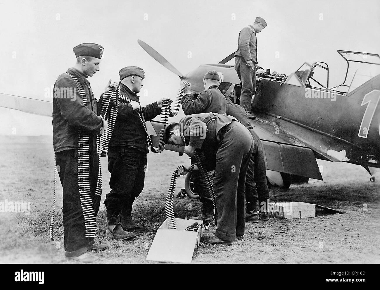 Control center ammunitions a Messerschmitt Me 109, 1940 Stock Photo