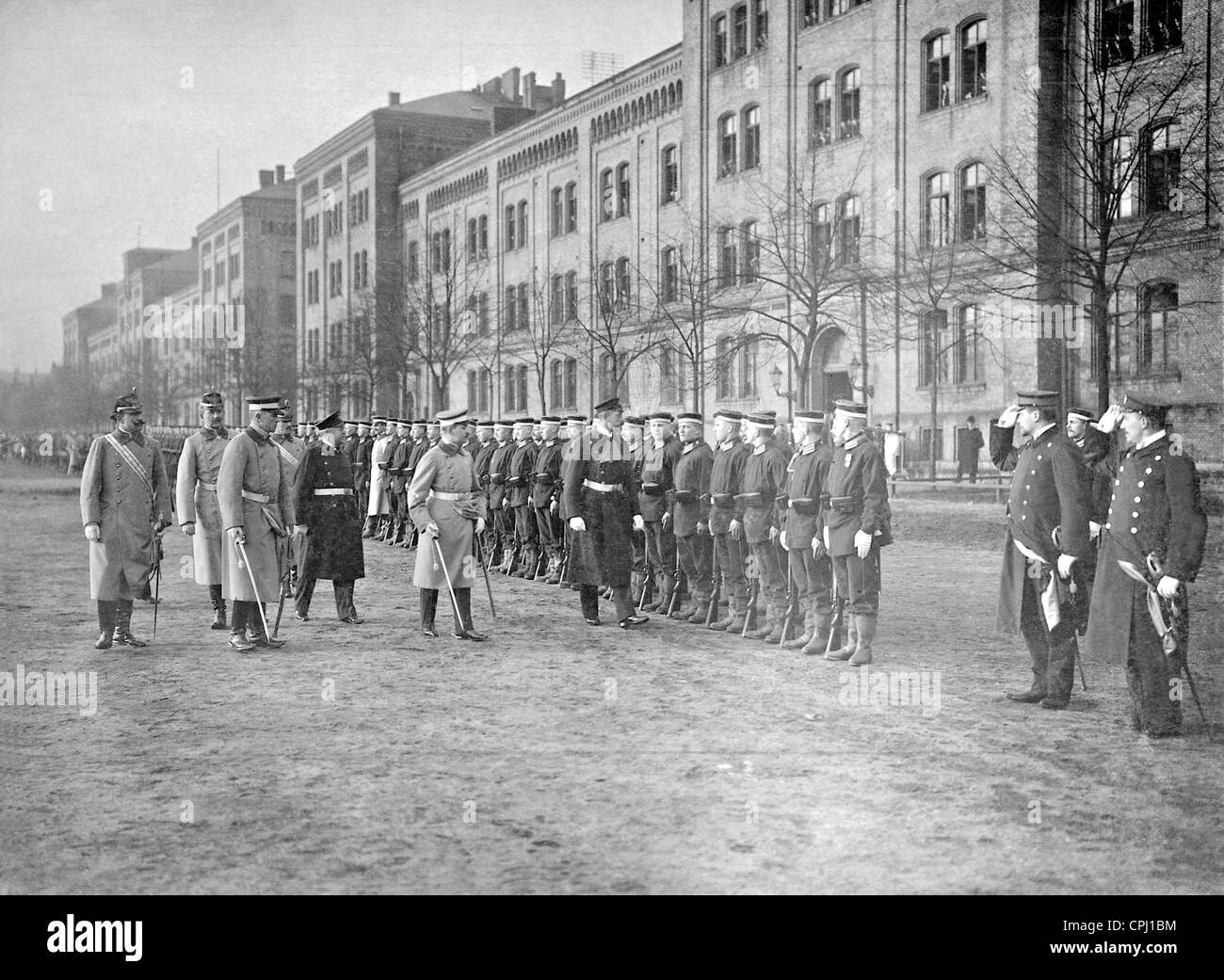 Prince Heinrich at a roll call of an expeditionary force for German South West Africa, 1904. Stock Photo