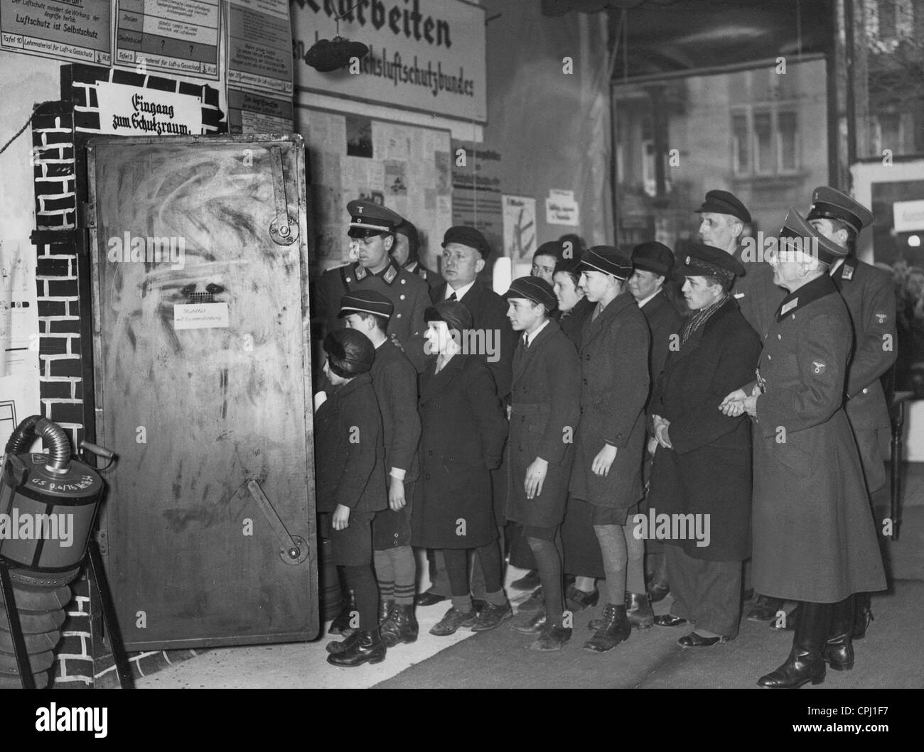 Air-raid demonstration in Berlin, 1935 Stock Photo