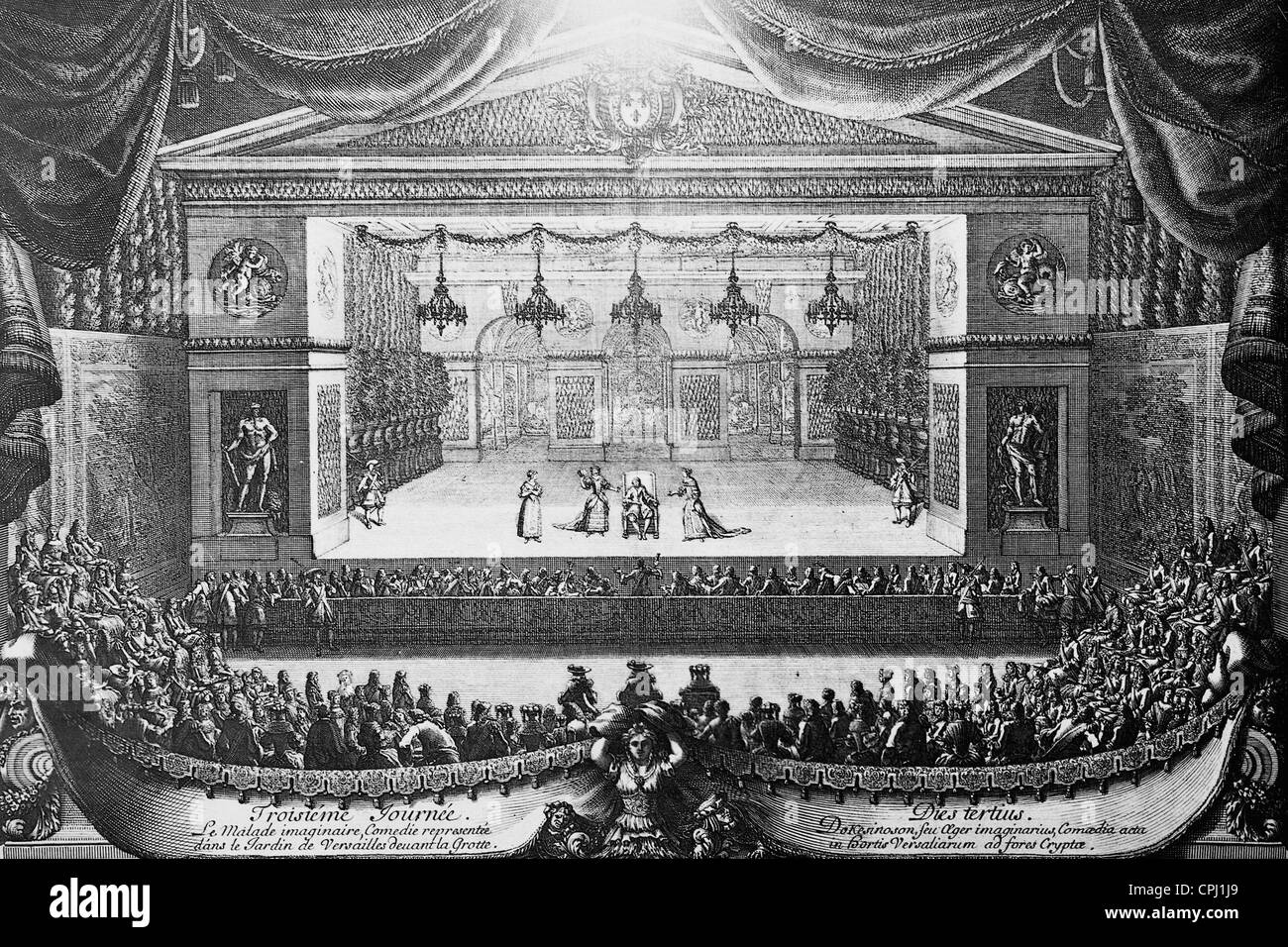 Performance of 'The Hypochondriac' at the court of Versailles, 1676 Stock Photo