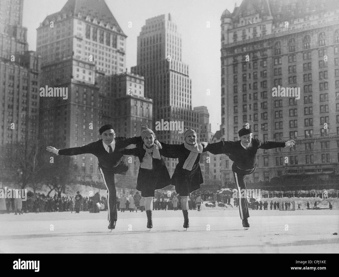 Figure skaters in New York Stock Photo