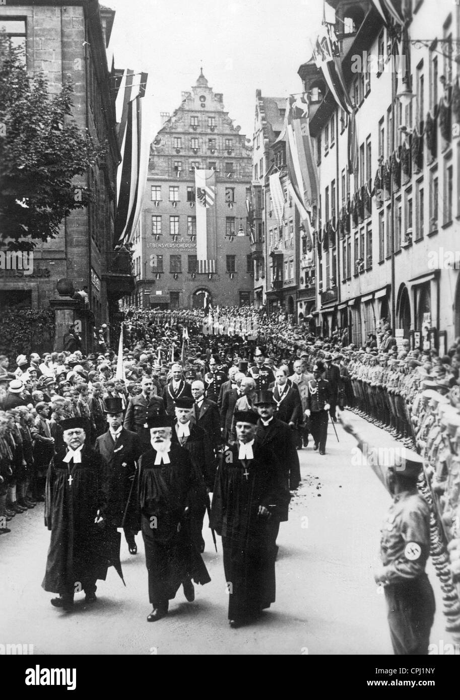 establishment of the Protestant regional bishop in Bavaria Hans Meiser, 1933 Stock Photo