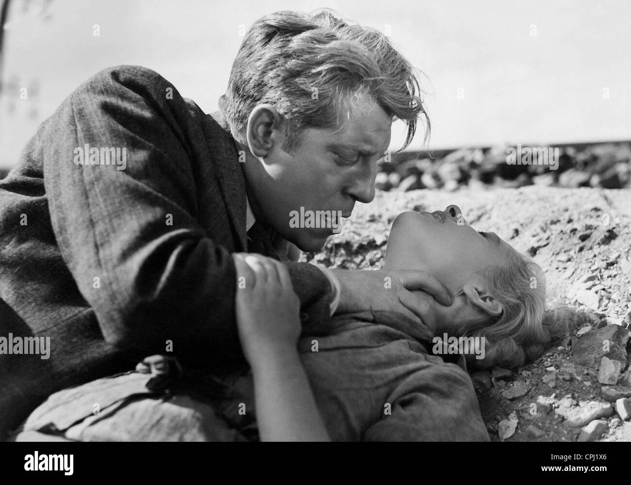 Jean Gabin and Blanchette Brunoy in 'La bete humaine', 1938 Stock Photo