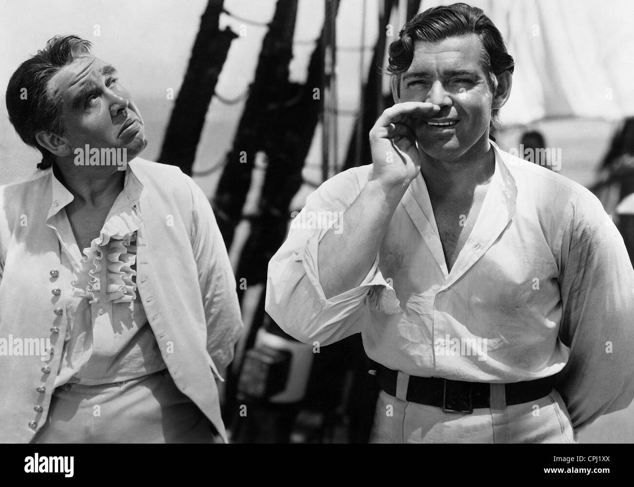 Charles Laughton and Clark Gable in 'Mutiny on the Bounty', 1935 Stock Photo