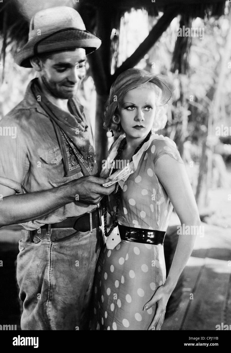Clark Gable and Jean Harlow in 'Red Dust', 1932 Stock Photo - Alamy