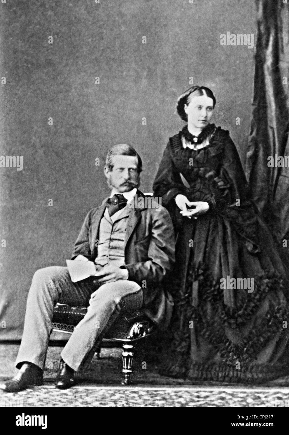Friedrich Wilhelm von Preussen with his wife Viktoria Stock Photo