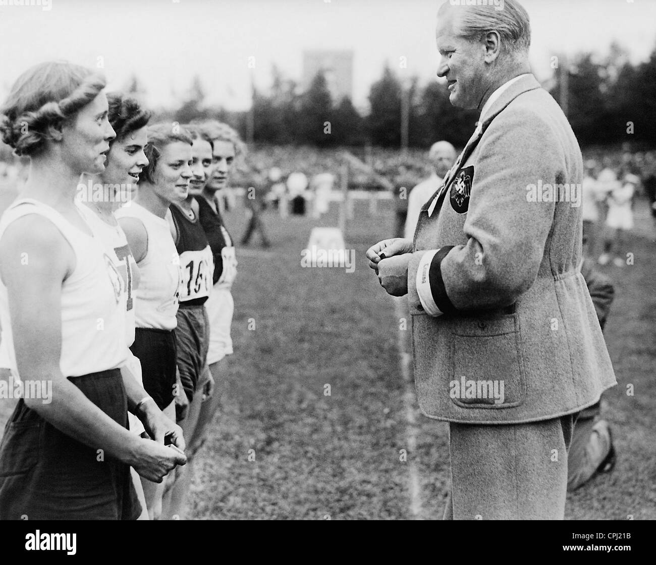 Karl Ritter von Halt congratulates Lisa Gelius, 1938 Stock Photo