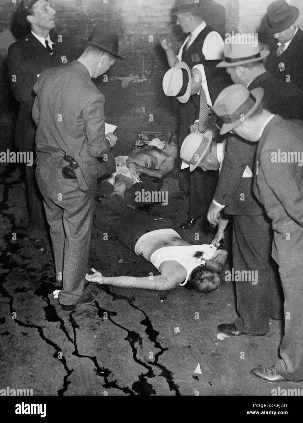 Victims of a gang war in New York, 1935 Stock Photo