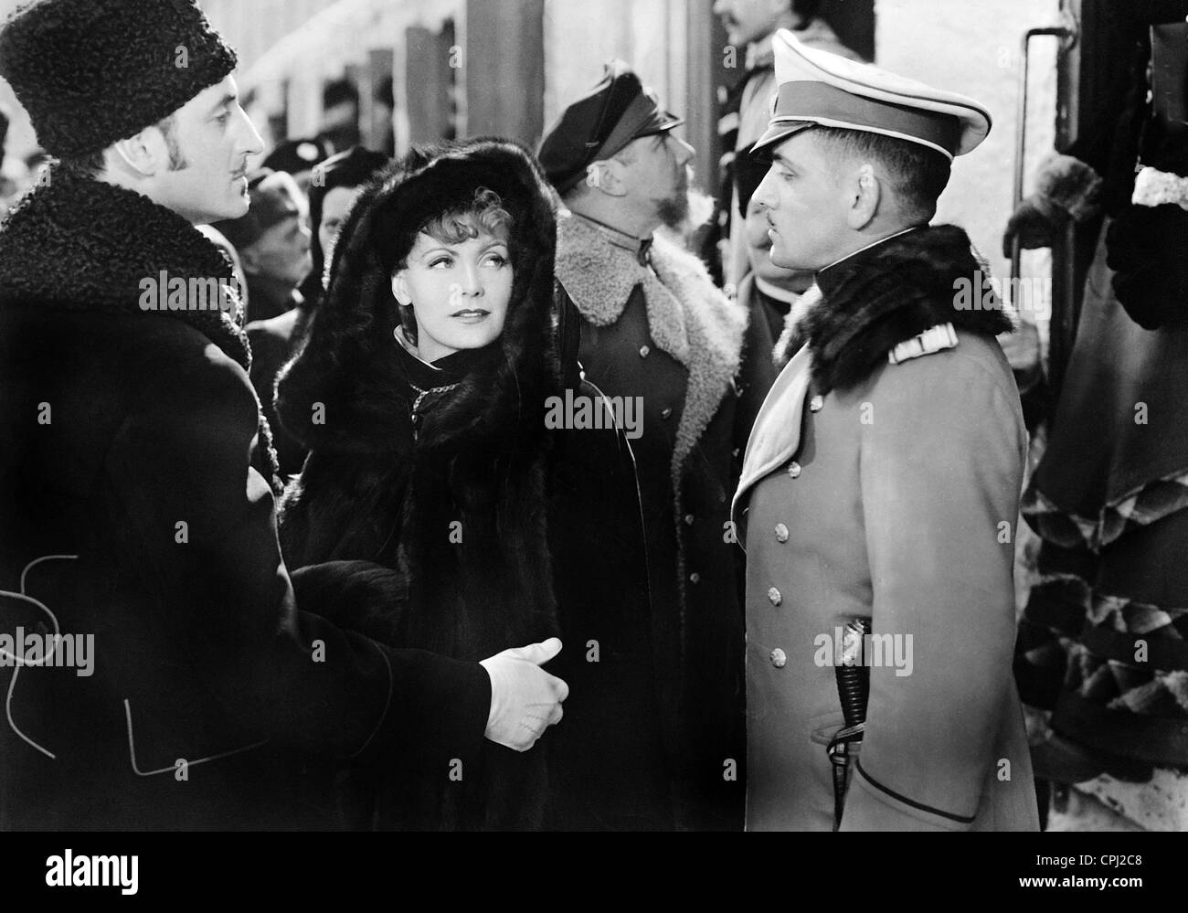 Basil Rathbone, Greta Garbo and Fredric March in 'Anna Karenina', 1935 Stock Photo