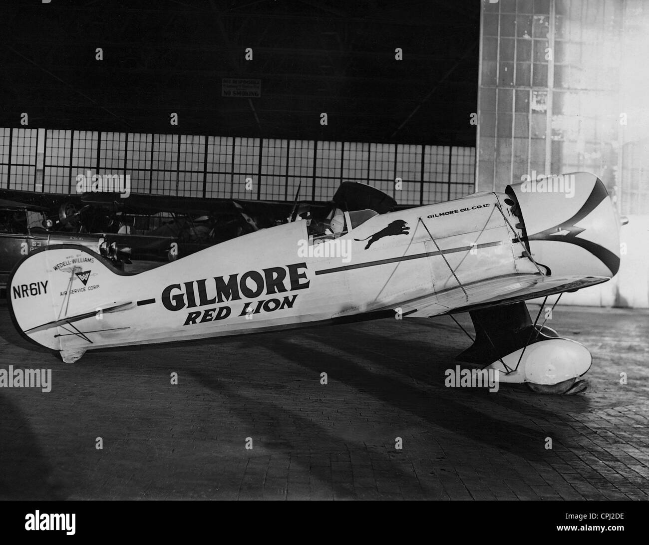 Colonel Roscoe Turner in his plane 'Gilmore Red Lion', 1932 Stock Photo