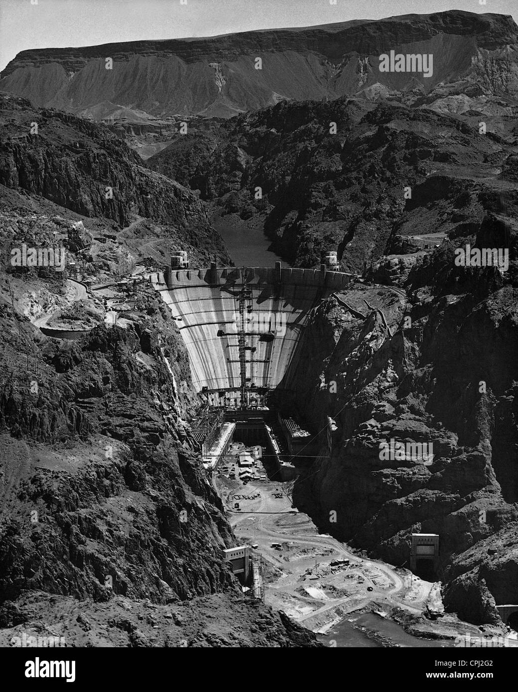 Construction of the Hoover Dam, 1935 Stock Photo