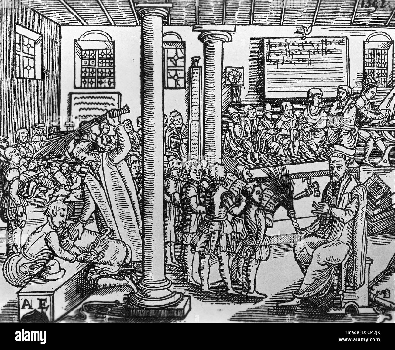 School in the 16th Century Stock Photo