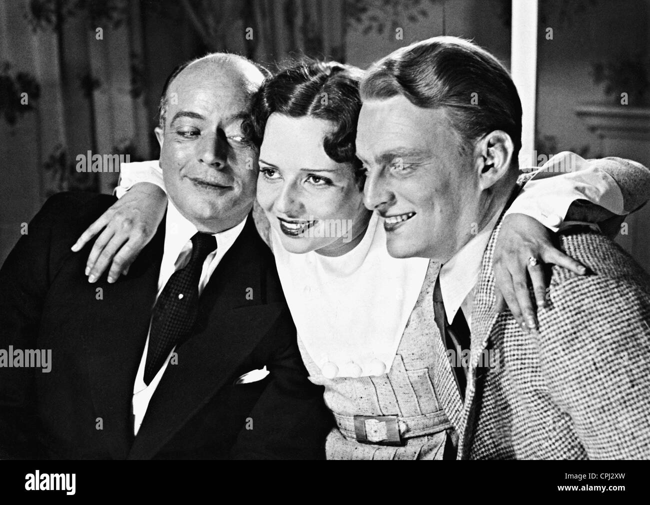 Paul Heidemann, Gina Falckenberg and Kurt von Ruffin in 'Terzett zu Viert'(Trio four-way), 1933 Stock Photo