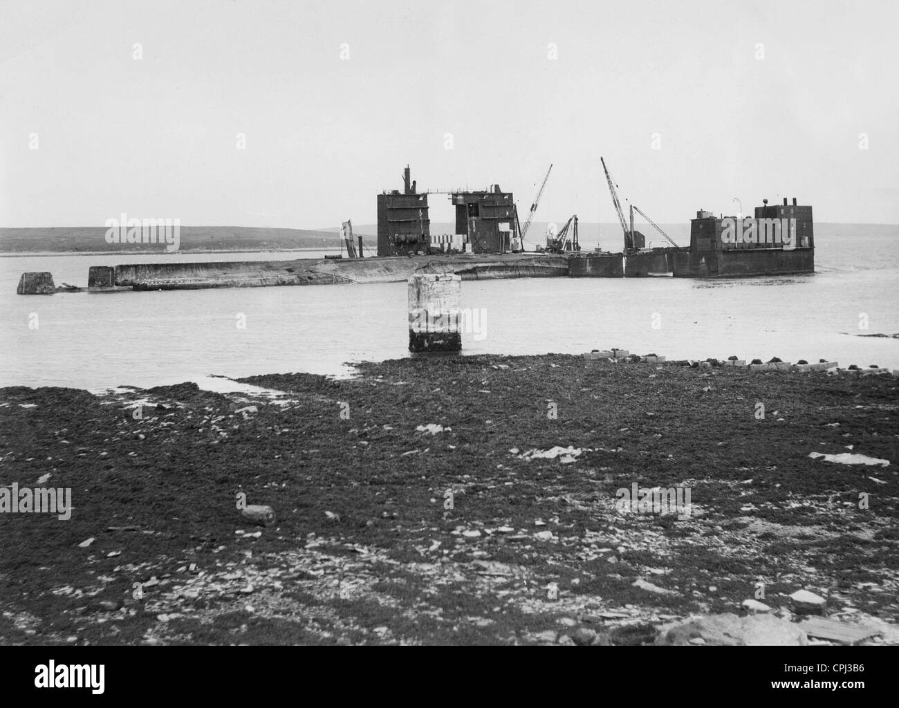 Recovery of the 'Seydlitz' near Scapa Flow, 1928 Stock Photo