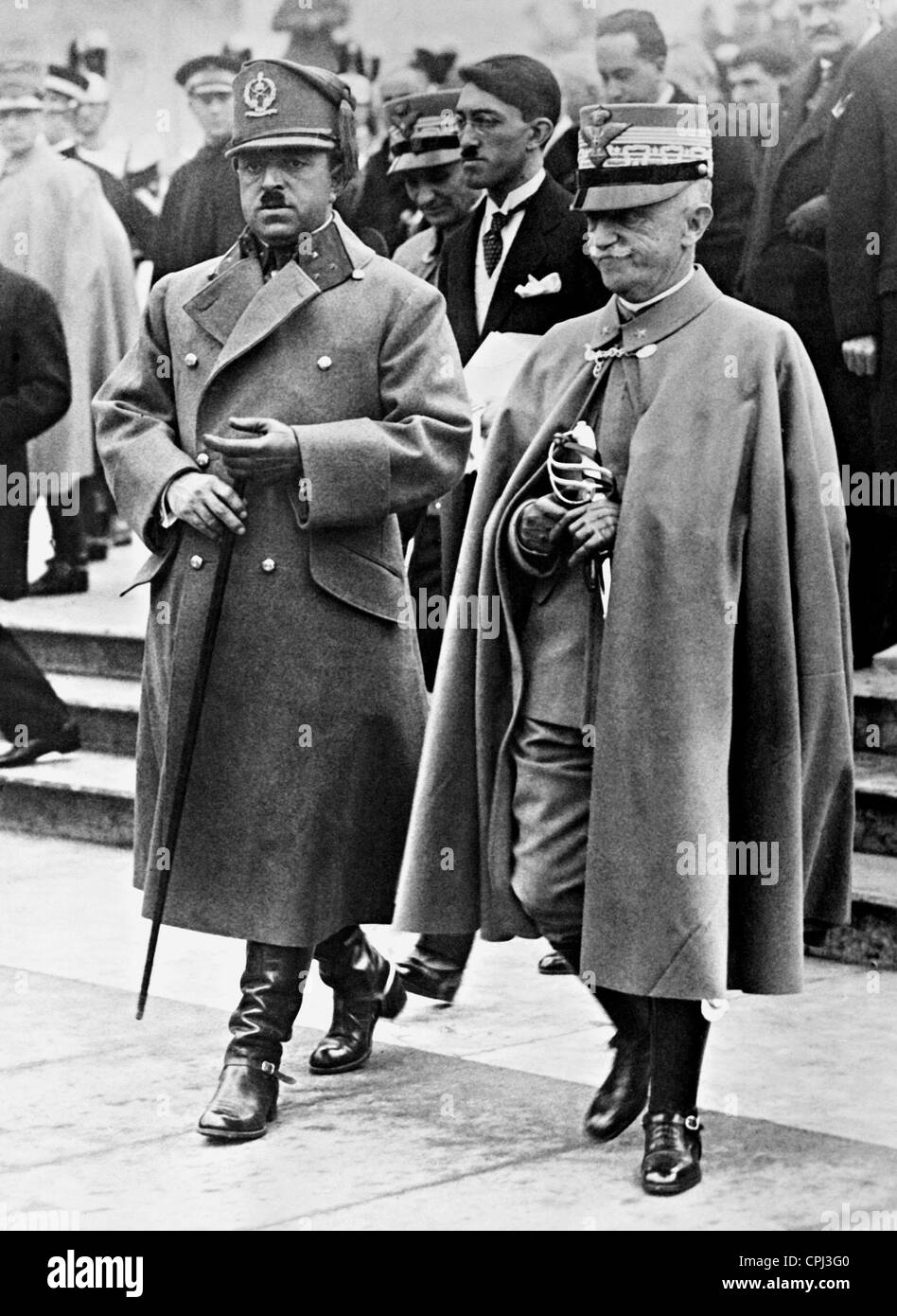Victor Emmanuel III. and Amanullah Khan, 1928 Stock Photo