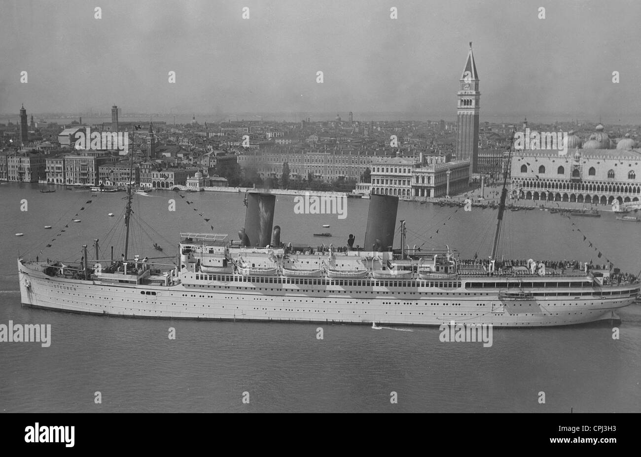 The passenger ship 'General von Steuben' anchors in Venice Stock Photo