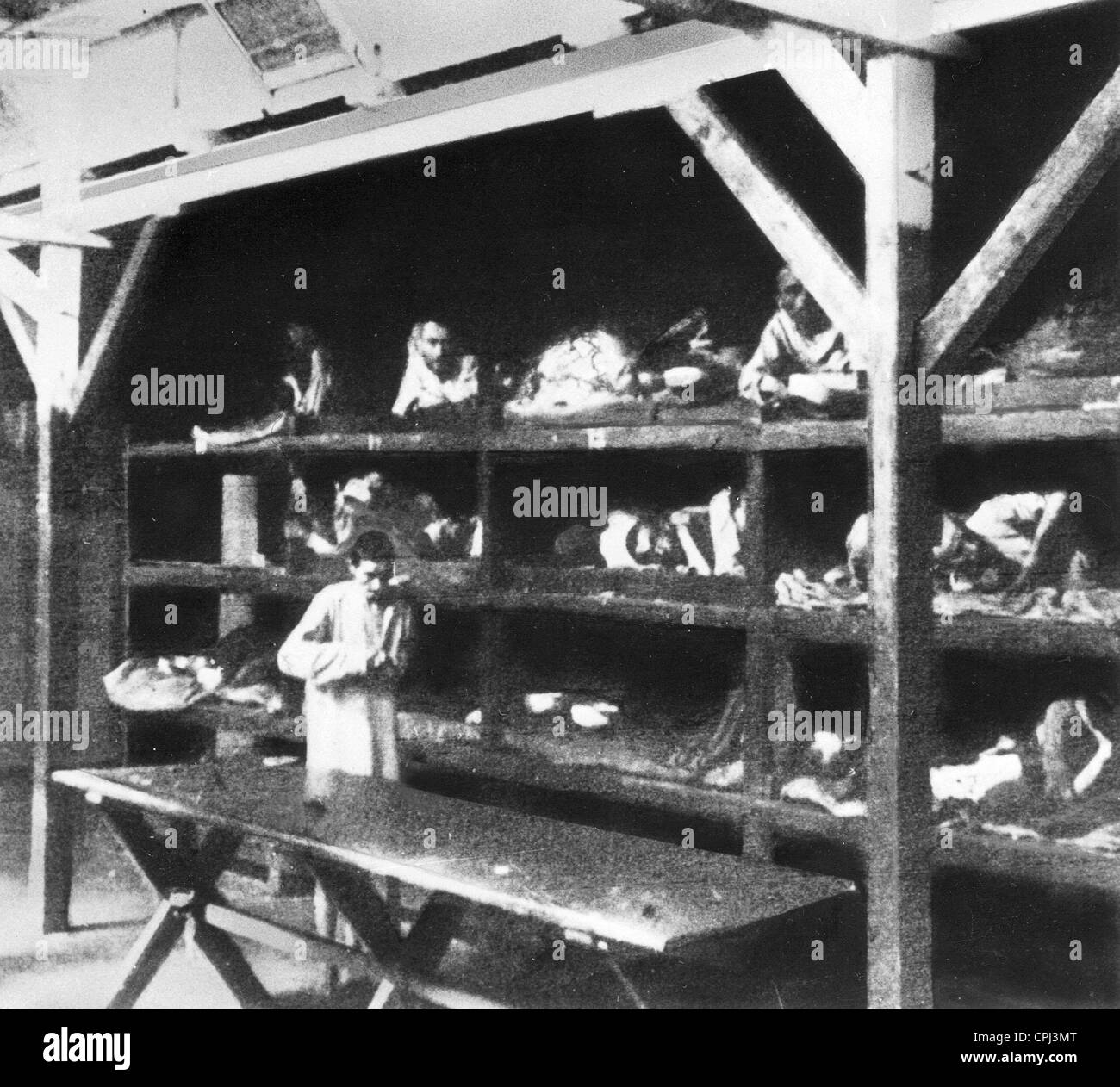 Camp internees in the so-called hospital wing of the concentration camp at Mauthausen, 1938 (b/w photo) Stock Photo