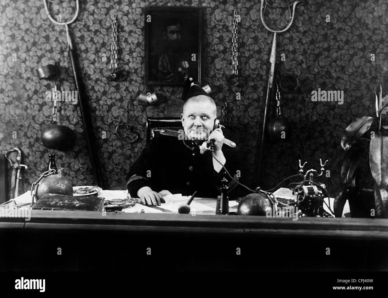 Movie scene with Harald Madsen Stock Photo