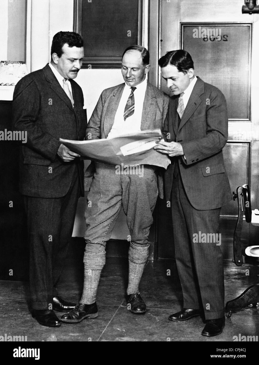 Charles Lawrence, Anthony Fokker and Chas. Colvin, 1927 Stock Photo