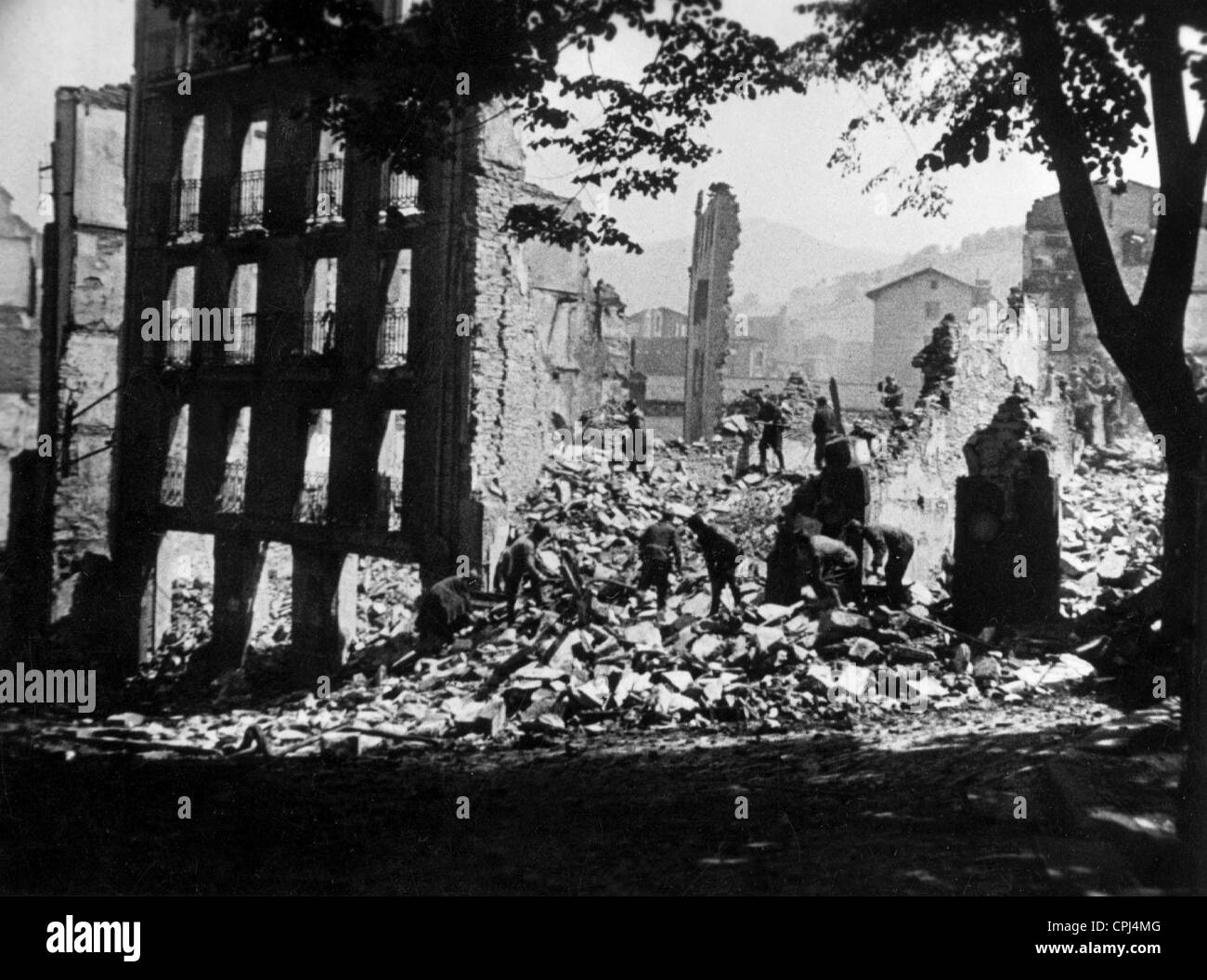 Destroyed Guernica, 1937 Stock Photo