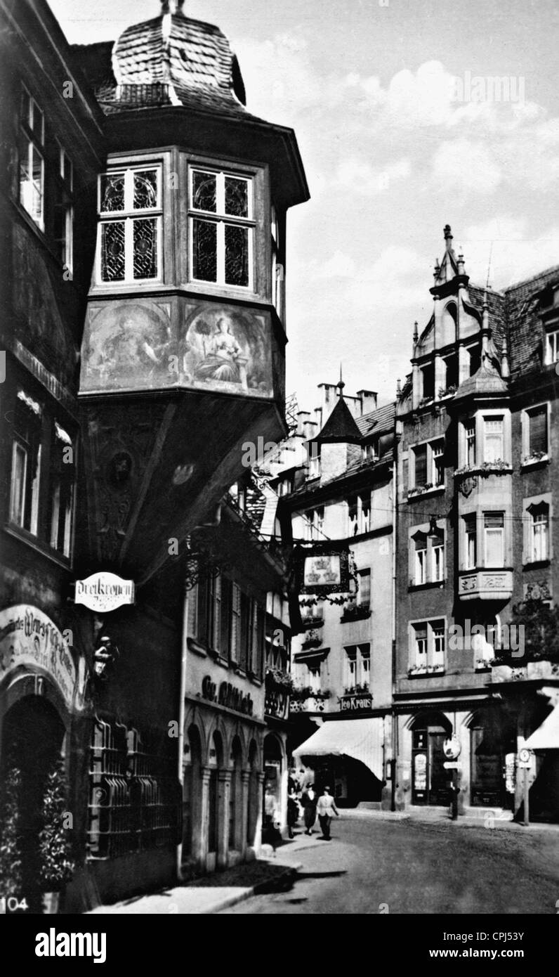 The gazebo at the Inn 'Drei Kronen' (three crowns) Stock Photo