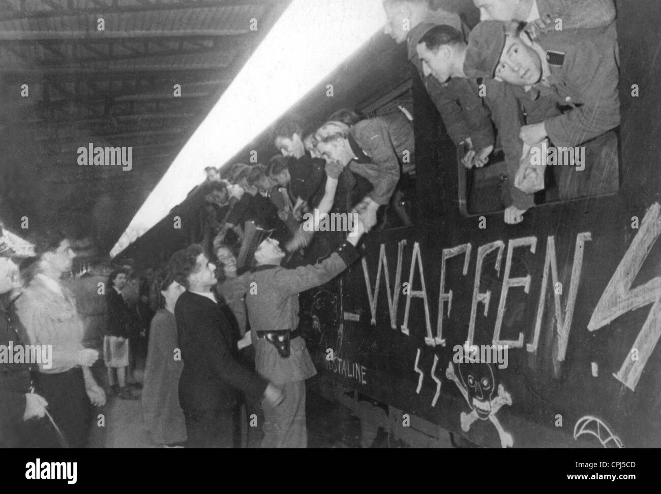 'Legion des Volontaires Francais' departing Paris, 1943 Stock Photo